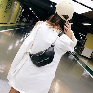 Black one-shoulder Fanny pack size 26x6x15